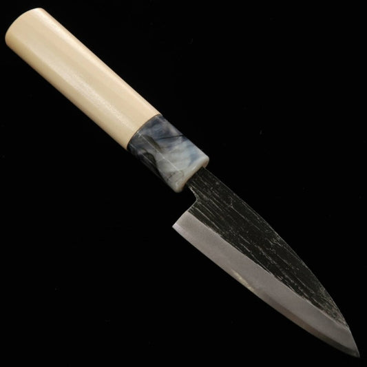 MIURA Couteau à coquillages Aogami No.2 Finition noire Manche katsura (75/90 mm)