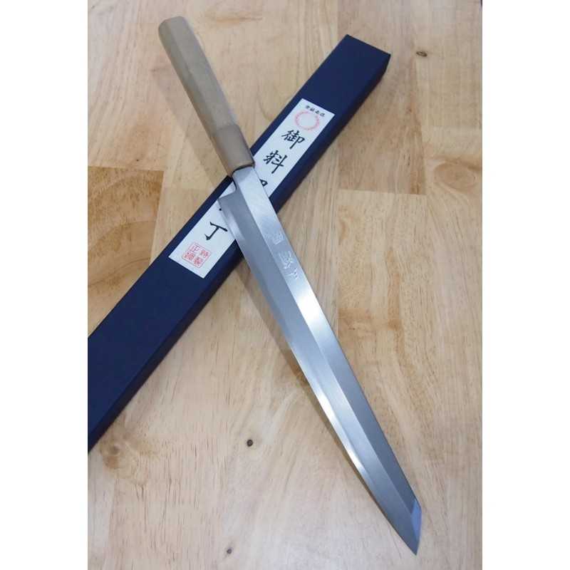 Miura Haï MIURA Obidama papier blanc n°2 Kiritsuke Yanagiba manche octogonal en corne de buffle blanc (270/300 mm)