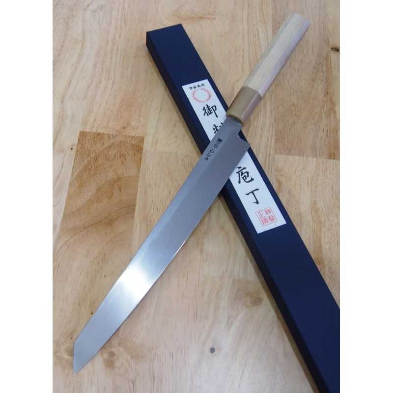 Miura Haï MIURA Obidama papier blanc n°2 Kiritsuke Yanagiba manche octogonal en corne de buffle blanc (270/300 mm)