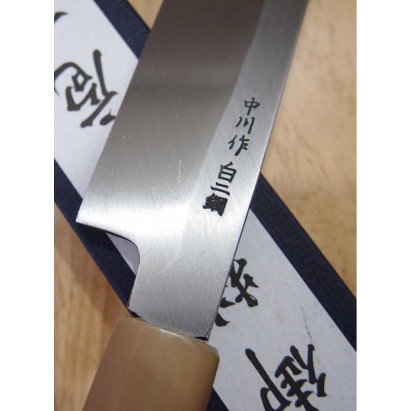 Miura Haï MIURA Obidama papier blanc n°2 Kiritsuke Yanagiba manche octogonal en corne de buffle blanc (270/300 mm)