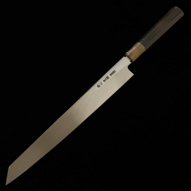 酔心 SUISIN 富樫憲治作 剣型柳刃 青紙一号 本霞 黒檀柄 (300mm)