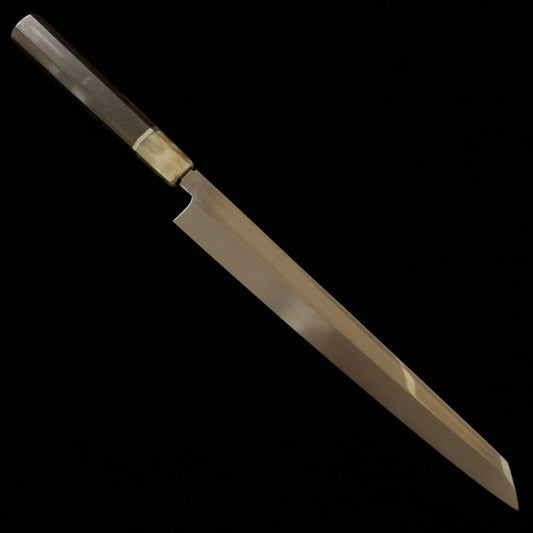 SUISIN Kengata Yanagiba Kenji Togashi Mizu-Honyaki Shirogami No. 2 Ebony wood handle (300mm)
