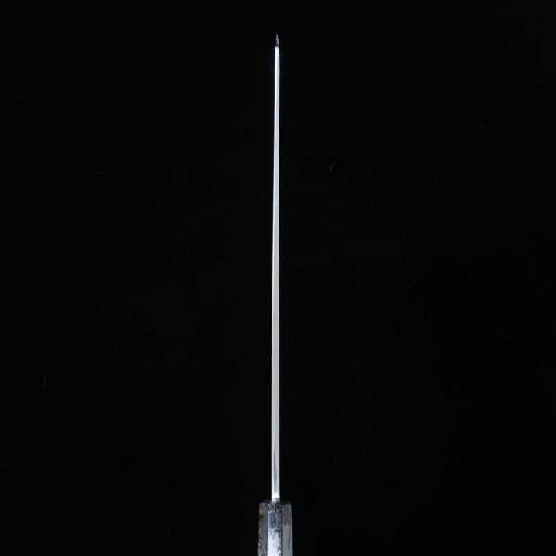 酔心 SUISIN 富樫憲治作 白紙二号 水本焼 剣型柳刃 平鏡面仕上げ 黒檀銀線八角柄 (300mm)