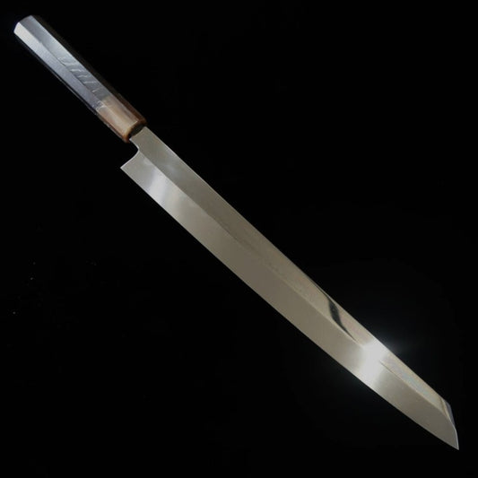 酔心 SUISIN  水本焼 池田美和 白紙二号 黒檀柄 朴鞘付き 剣型柳刃 (300mm)