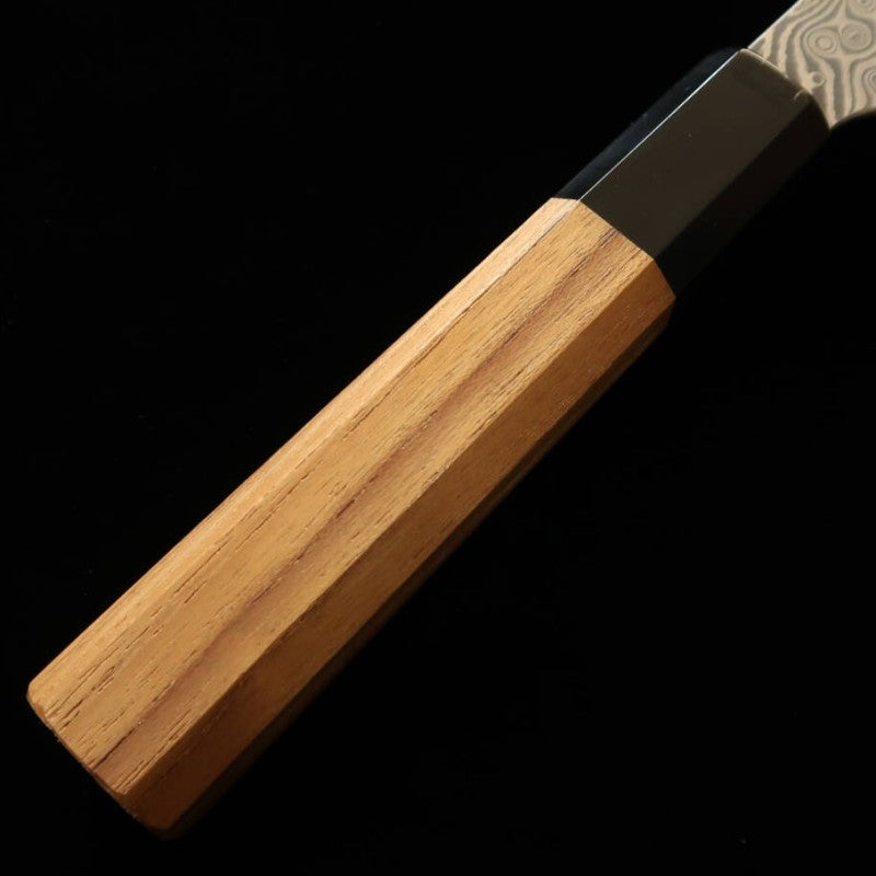 二唐刃物鍛造所 NIGARA 切付菜切 SG2 暗紋 ダマスカス チークハンドル (180mm)