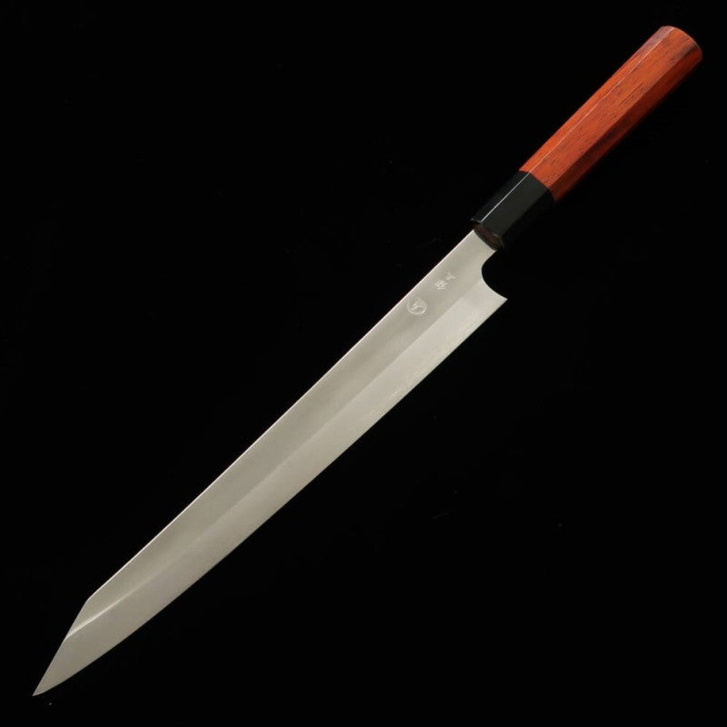Sujihiki TADOKORO HAMONO Makoto Mirror Finish Ginsan Steel Kiritsuke Red Sandalwood Handle (270mm)