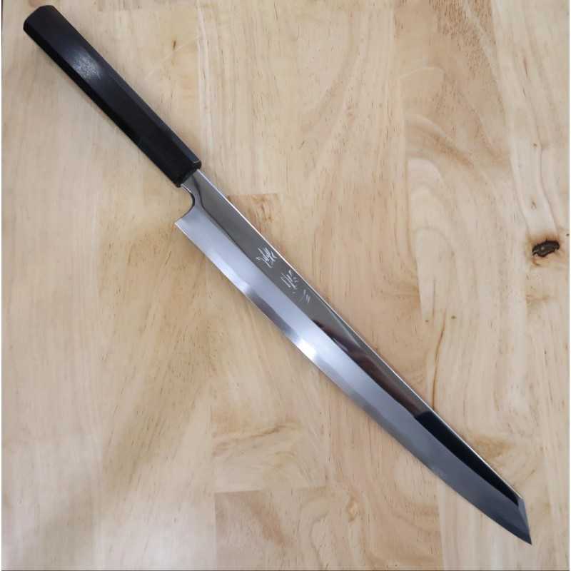 MIURA Obidama Shirogami No. 2 Kiritsuke Yanagiba Mirror Finish Ebony Octagonal (270/300mm)