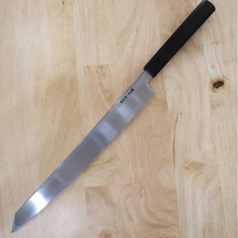 MIURA Obidama Shirogami No. 2 Kiritsuke Yanagiba Mirror Finish Ebony Octagonal (270/300mm)