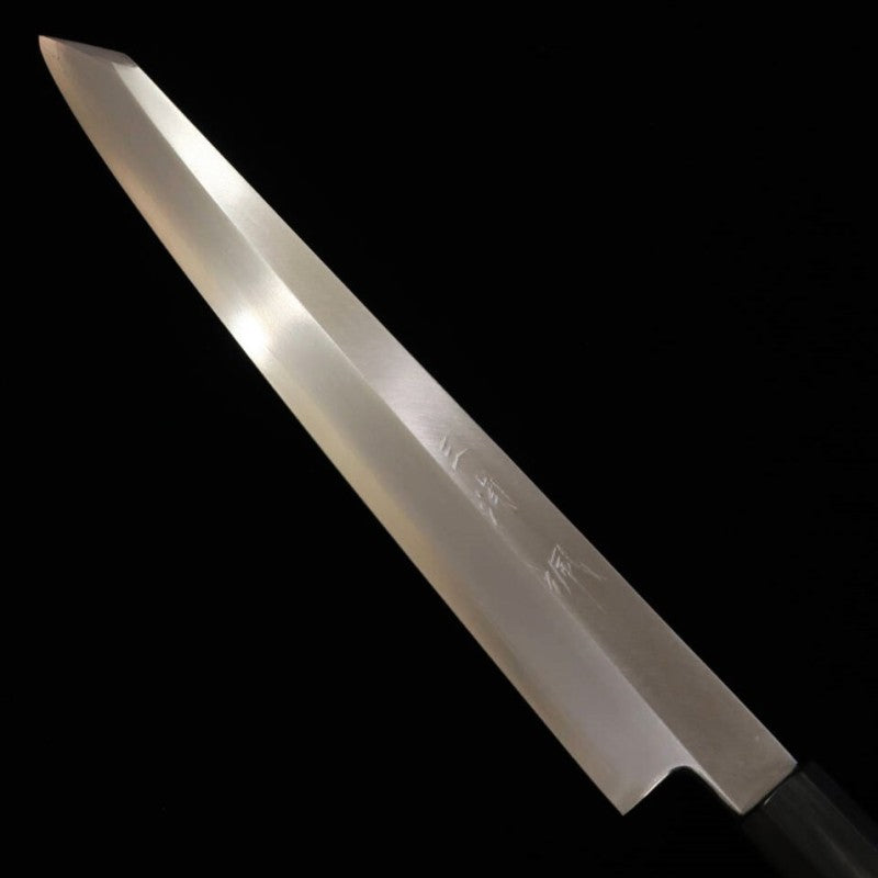 Miura Obidama Kiritsuke Yanagiba Acier Argent No.3 Manche octogonal en ébène pour gaucher (270/300 mm)