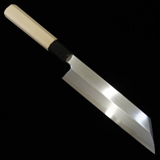 Nakiri MIURA Mukimono Knife, Aogami No. 2, Magnolia, Buffalo Octagonal Handle (180mm)