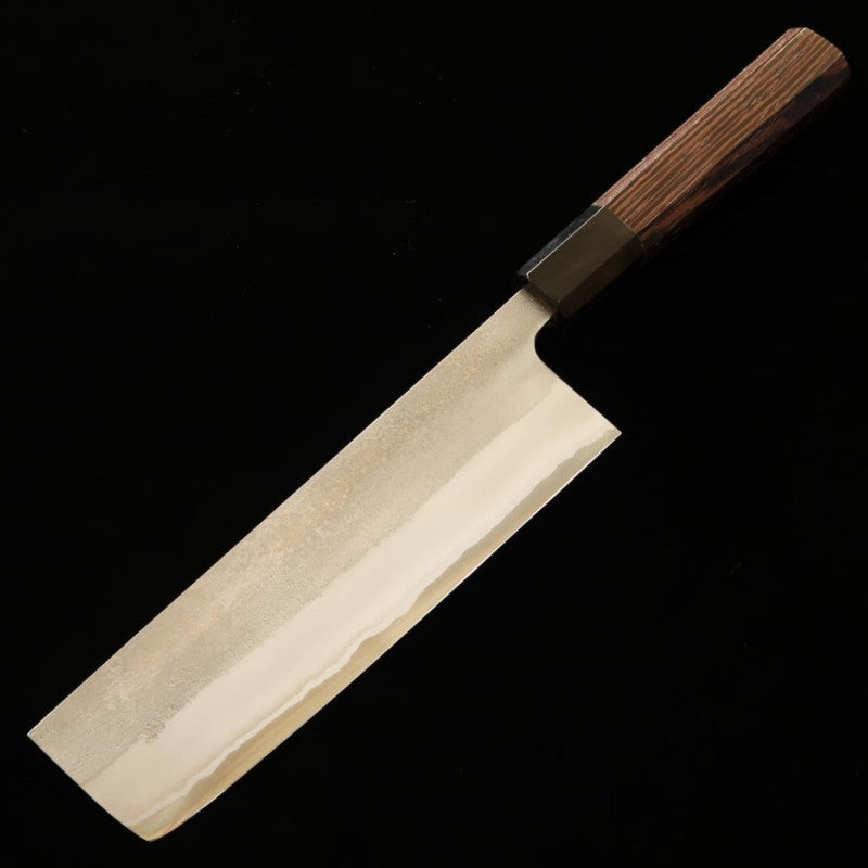 Nakiri HATSUKOKORO Shirogami No. 2 Steel Pear Texture Wenge Handle (165mm)