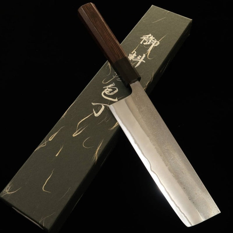Nakiri HATSUKOKORO Shirogami No. 2 Steel Pear Texture Wenge Handle (165mm)