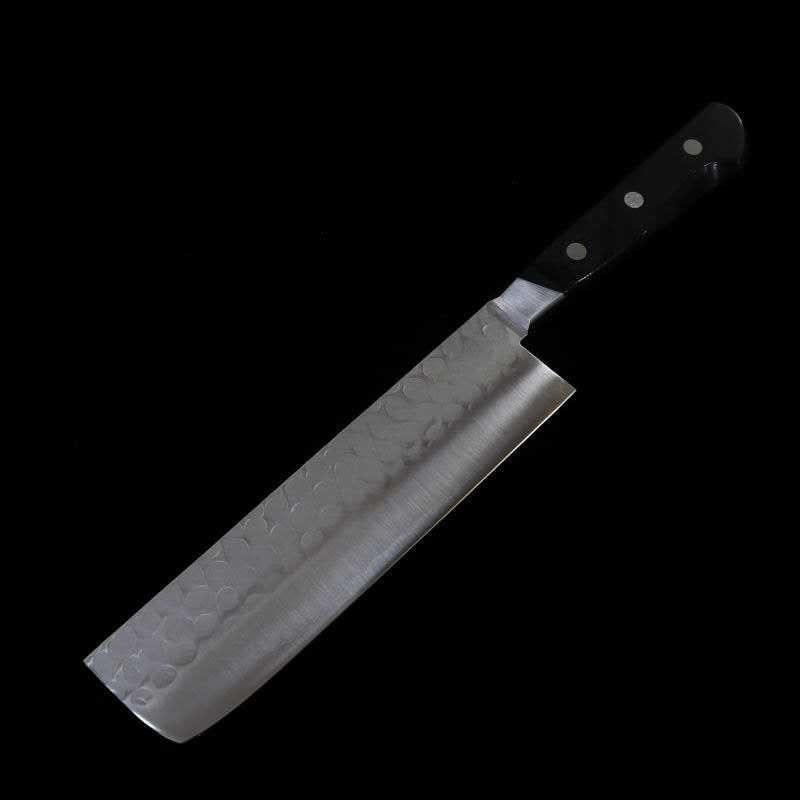 三浦 MIURA 青紙二号 ステン割込 菜切 黒合板柄 (165mm)