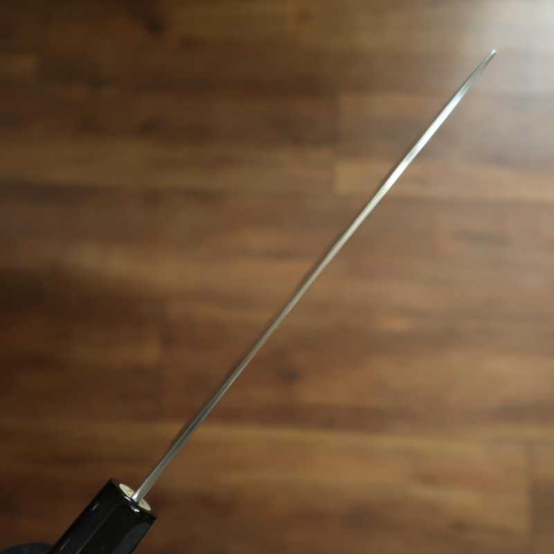 Nakiri SAKAI KIKUMORI Kikuzuki Shirogami nº2 acabado kasumi, mango octogonal de búfalo y magnolia (180 mm)