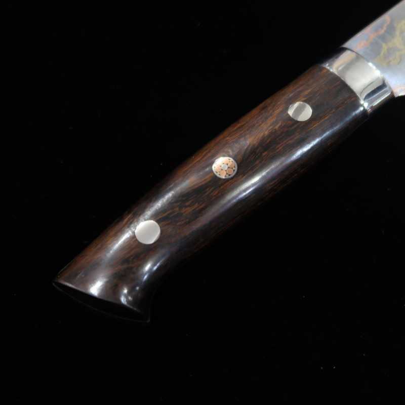 Saji Takeshi SAJI TAKESHI Nakiri Blue Paper n°2 Rainbow Damas Manche en bois de fer (165 mm)