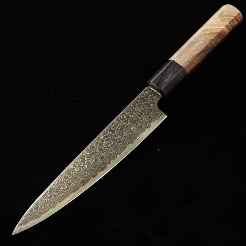 Kagekiyo KAGEKIYO ZA-18 damas noirci, manche octogonal en noyer, couteau d’office (150mm)