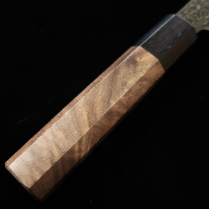 Kagekiyo KAGEKIYO ZA-18 damas noirci, manche octogonal en noyer, couteau d’office (150mm)