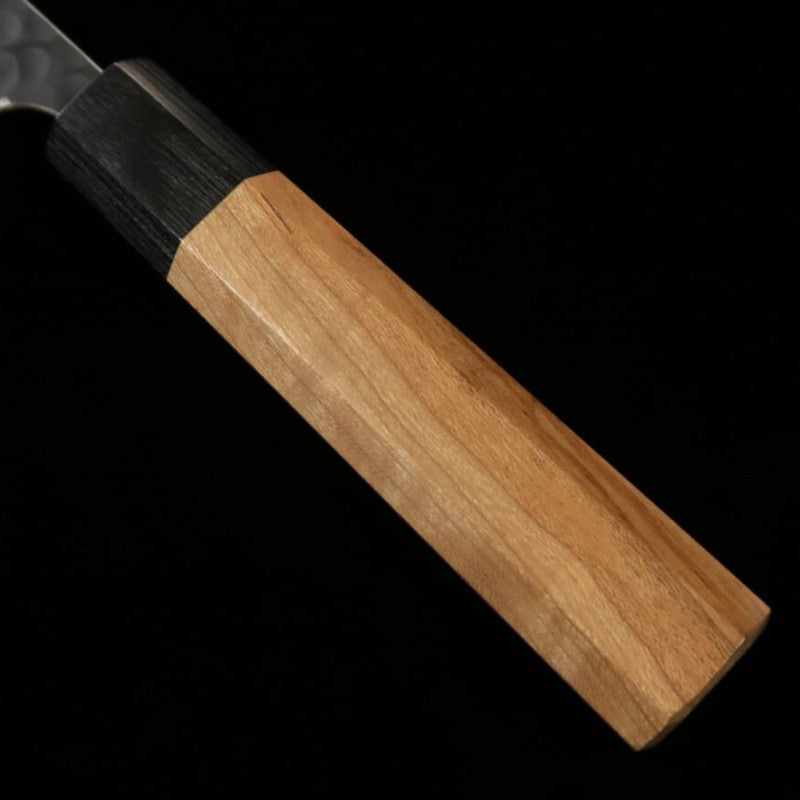 昌景 MASAKAGE 小石 - ペティ 青紙スーパー 鎚目 黒打ち 朴八角柄 (150mm)
