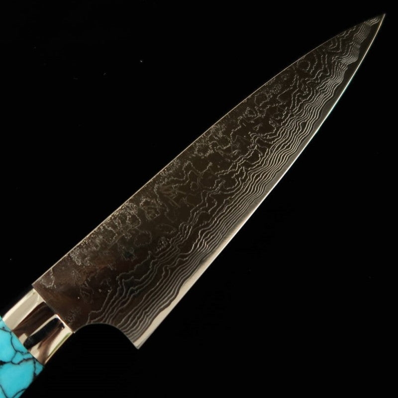 SAJI TAKESHI Petty R2 Diamond Finish Blue Turquoise (130cm/150mm)
