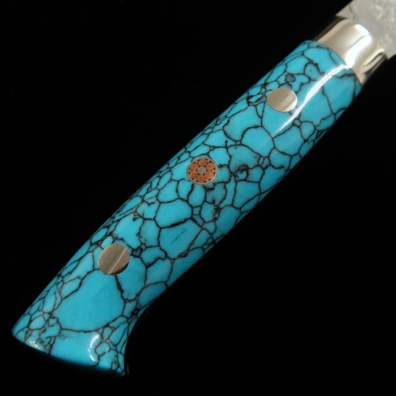 SAJI TAKESHI Petty R2 Diamond Finish Blue Turquoise (130cm/150mm)