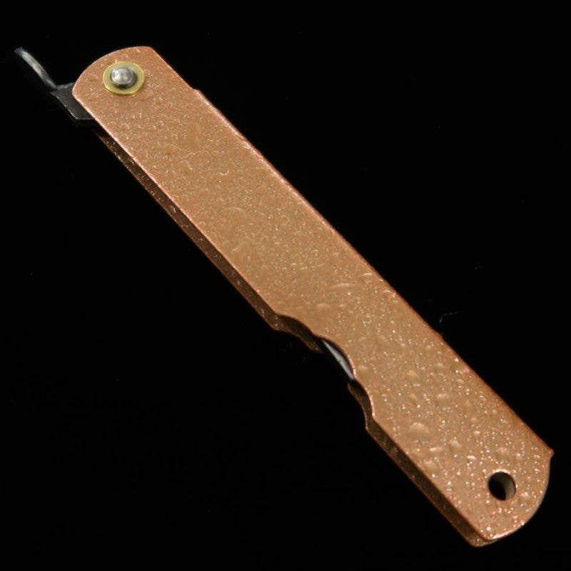 永尾かね駒製作所 HIGONOKAMI 肥後守 青紙割込 - 水飛沫 ‐ ピンク (72mm)