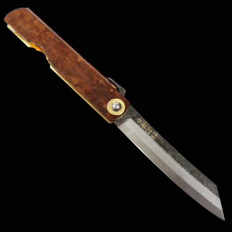 HIGONOKAMI Aogami Acabamento Kurouchi Artesanato de bétula (72mm)