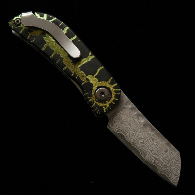 Canivete MCUSTA edição limitada Infinity 021 Energy Hammered Damascus (45mm)