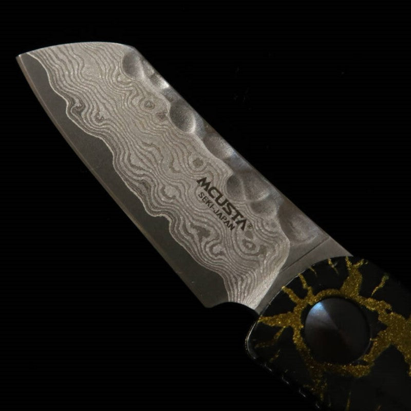 Canivete MCUSTA edição limitada Infinity 021 Energy Hammered Damascus (45mm)