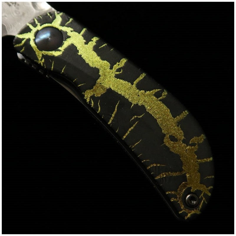 Canivete MCUSTA edição limitada Infinity 021 Energy Hammered Damascus (45mm)