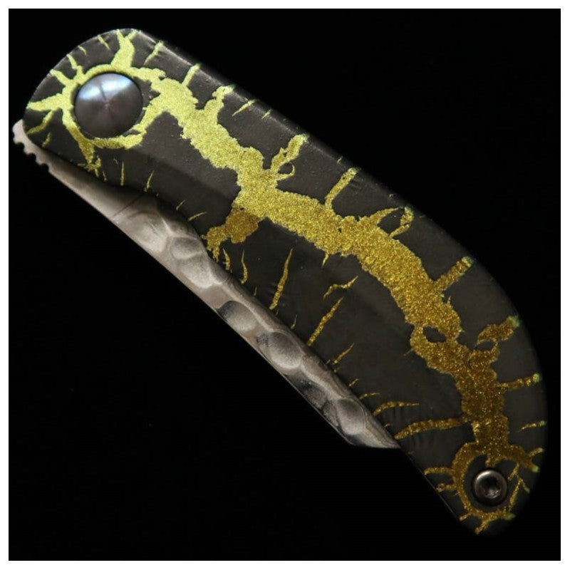 Canivete MCUSTA edição limitada Infinity 021 Energy Hammered Damascus (45mm)