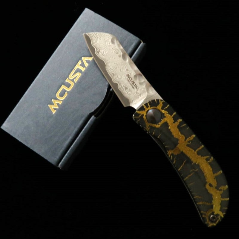 Canivete MCUSTA edição limitada Infinity 021 Energy Hammered Damascus (45mm)
