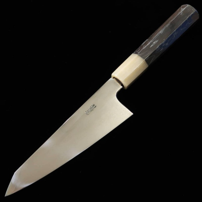 酔心 SUISIN 富樫憲治作 水本焼 サバキ東両刃包丁 青紙二号 黒檀柄 (150mm)