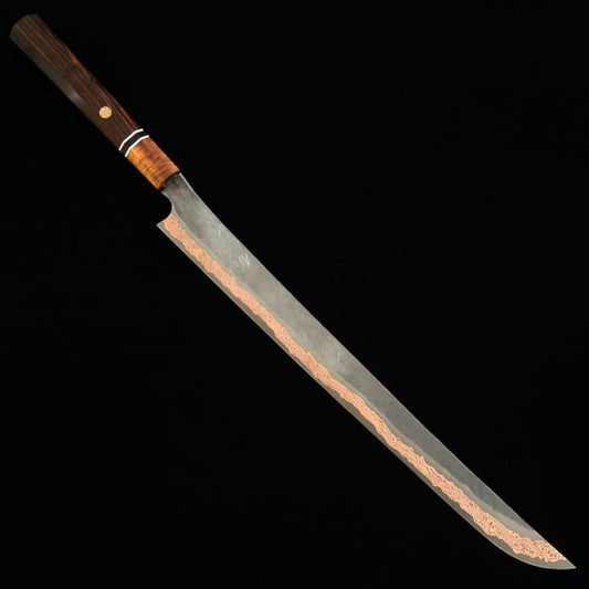 Sakimaru Sujihiki HATSUKOKORO "Yorokobi" SLD Black Damascus Ebony Handle (450mm)