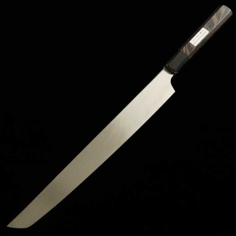 SAKAI TAKAYUKI Genbu VG10 monobloc, Tako-biki à bout arrondi, manche octogonal en wengé (300 mm)