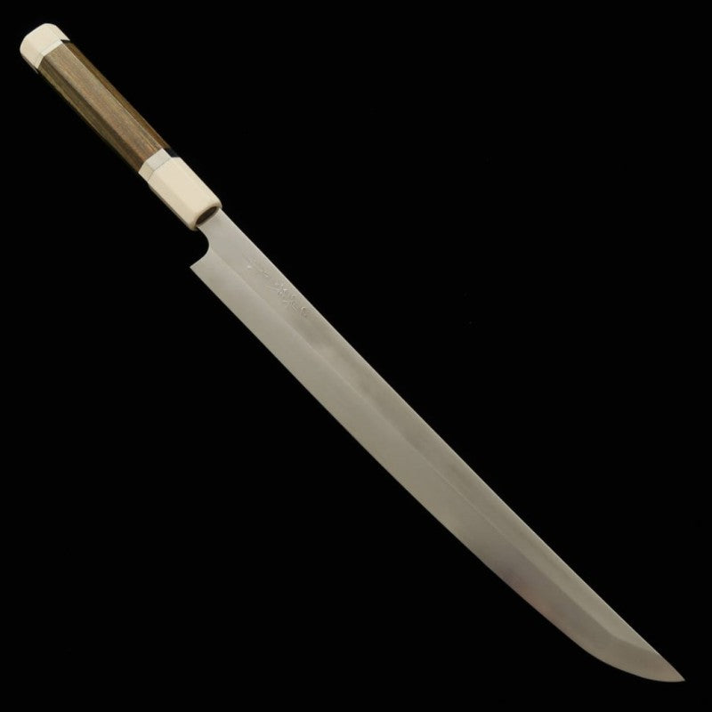 Sakimaru Takohiki TADOKORO HAMONO Makoto Mirror Finish Ginsan Steel Green Sandalwood Handle (300mm)