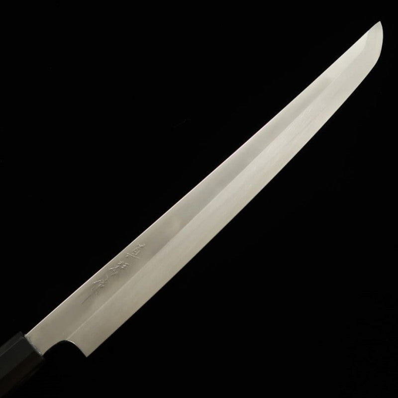 TADOKORO HAMONO Makoto miroir Gin-san n°3 Tako-biki bout arrondi manche ébène et argent (300 mm)