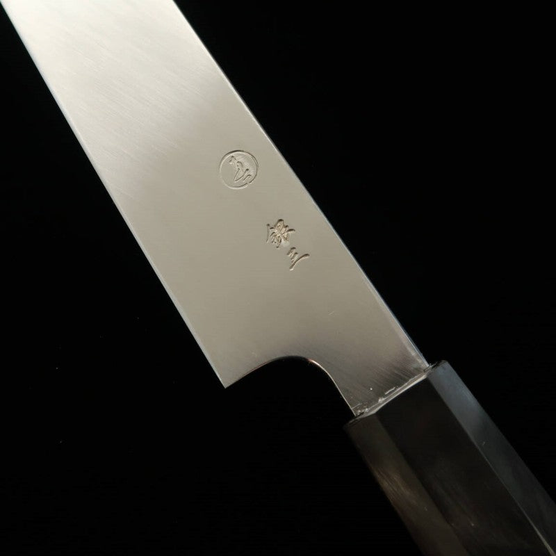 TADOKORO HAMONO Makoto miroir Gin-san n°3 Tako-biki bout arrondi manche ébène et argent (300 mm)