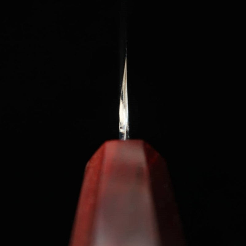 TADOKORO HAMONO Sakimaru Takohiki Makoto Ginsan Mirror Finish Ebony Handle and Red Ferrule (300mm)