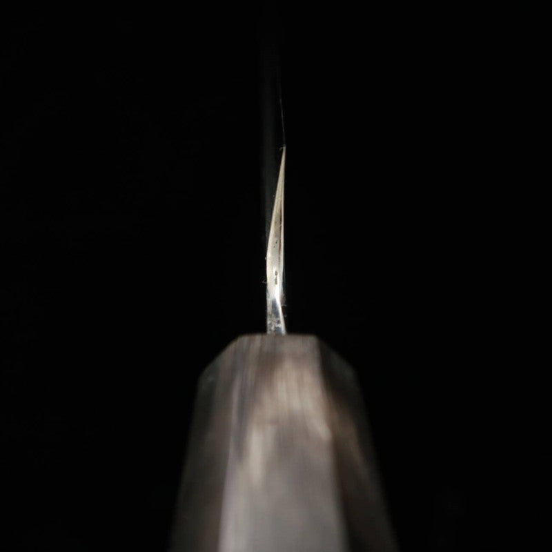 TADOKORO HAMONO Makoto miroir Gin-san n°3 Tako-biki bout arrondi manche ébène et argent (300 mm)