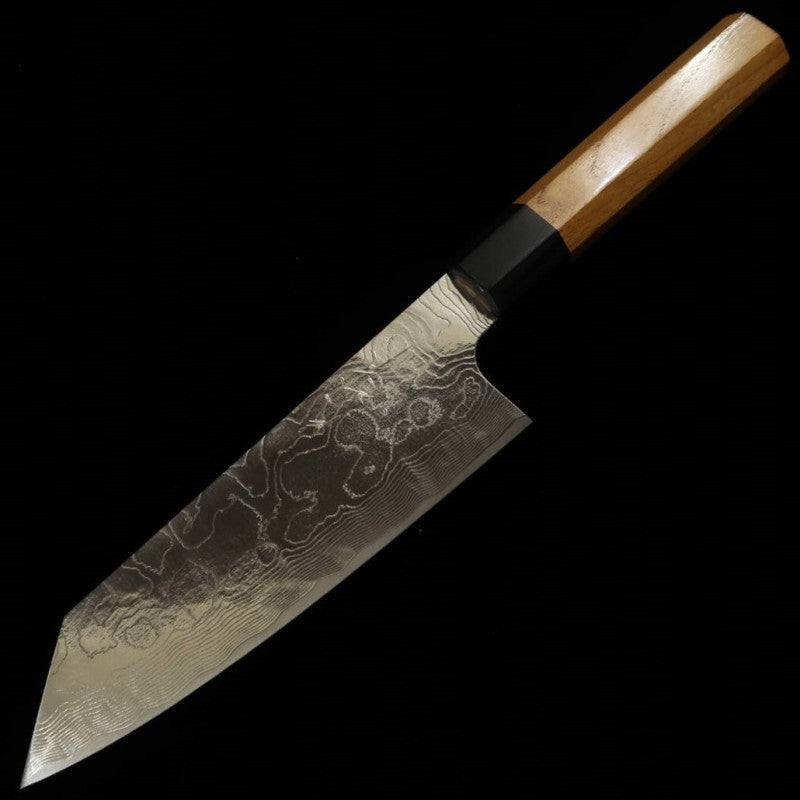Yuta Katayama VG10 Damas nickel finition oxydée Bunka manche octogonal en orme (165 mm)