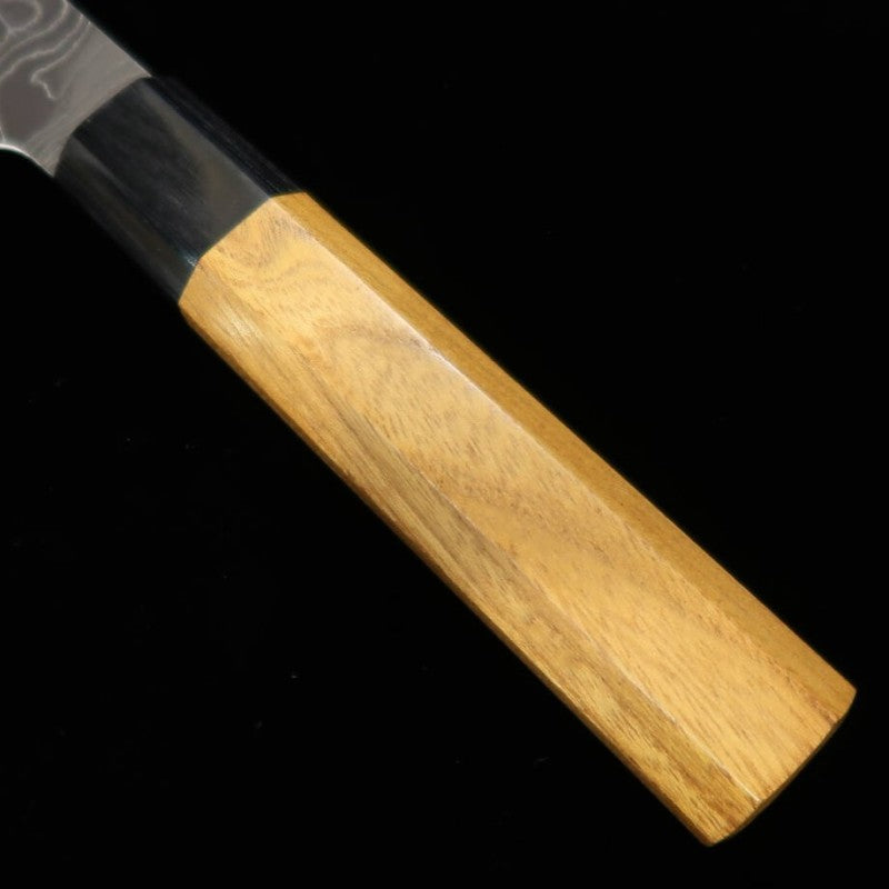 Yuta Katayama VG10 Damas nickel finition oxydée Bunka manche octogonal en orme (165 mm)