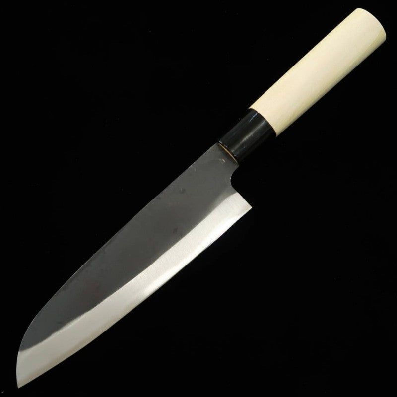 Hidari Yorimitsu HIDARI YORIMITSU Santoku acier SK, finition noire, manche en bois de magnolia (190mm)