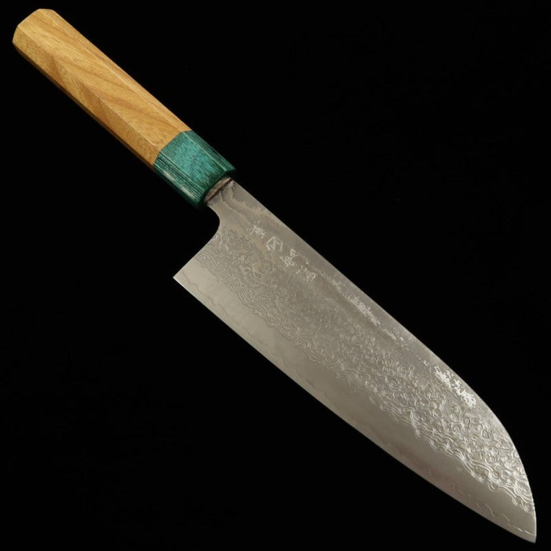 Santoku Makoto Kurosaki STYLE-K Kodama VG10W Damasco cabo Keyaki (170mm)