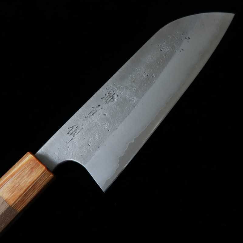 MIURA Miura Acier Bleu No.2 Nashiji Santoku Manche Octogonal en Noyer (165mm)