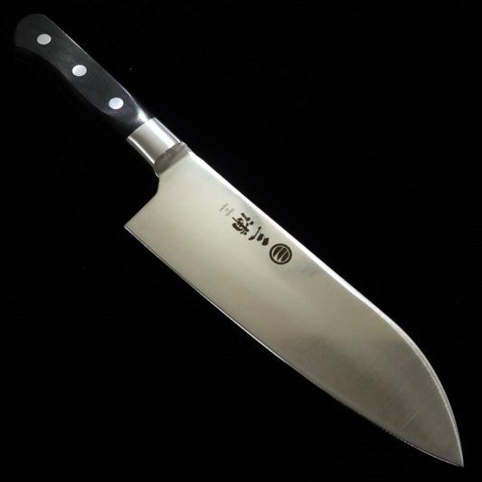 Santoku MIURA acero molibdeno, mango de madera laminada negra (170mm)