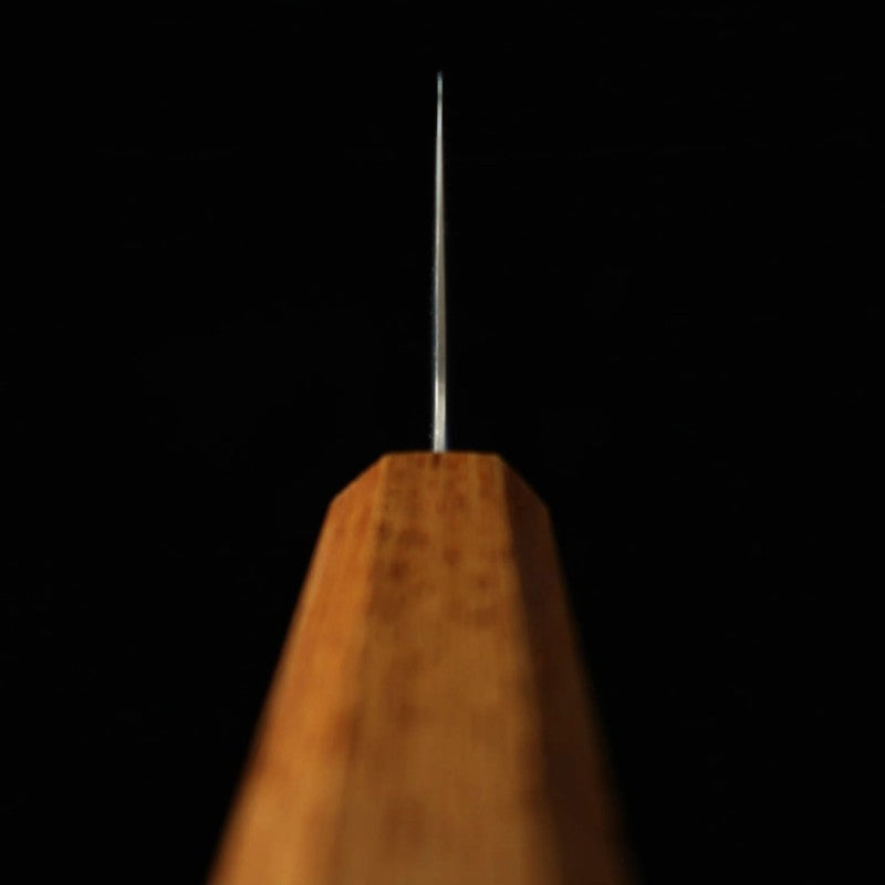 Santoku MIURA Ginsan Nº3, Damasco blanco, acabado martillado, mango lacado (165mm)