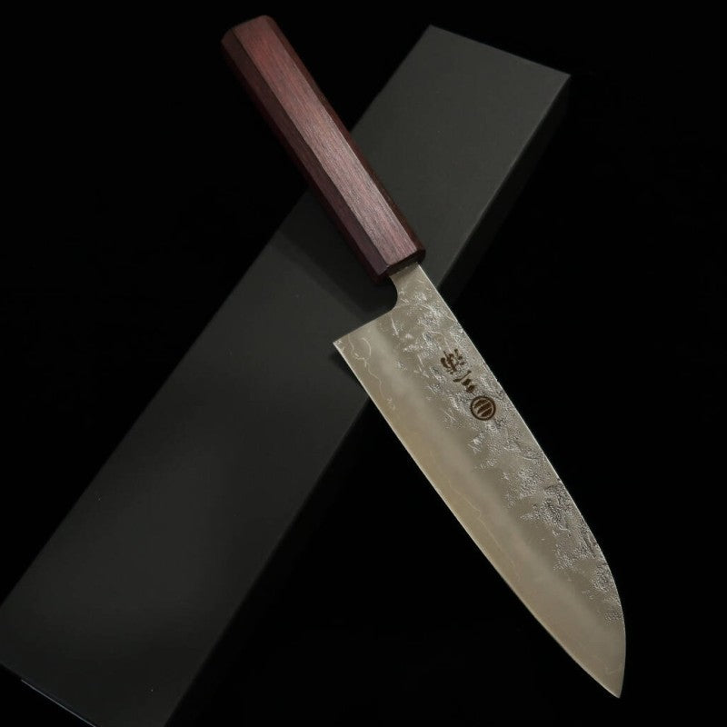 Santoku MIURA SLD acabado Nashiji Mango de roble octogonal (165 mm)