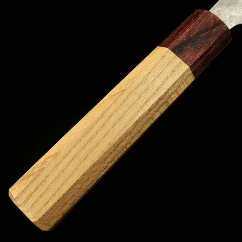 Santoku MIURA, 440C, acabado Nashiji, Damasco, mango octogonal de olmo (165mm)