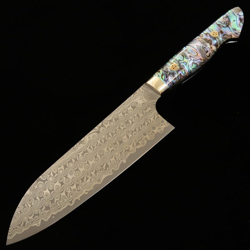 Santoku NIGARA SG2 Black damasco Cabo de madrepérola (180mm)
