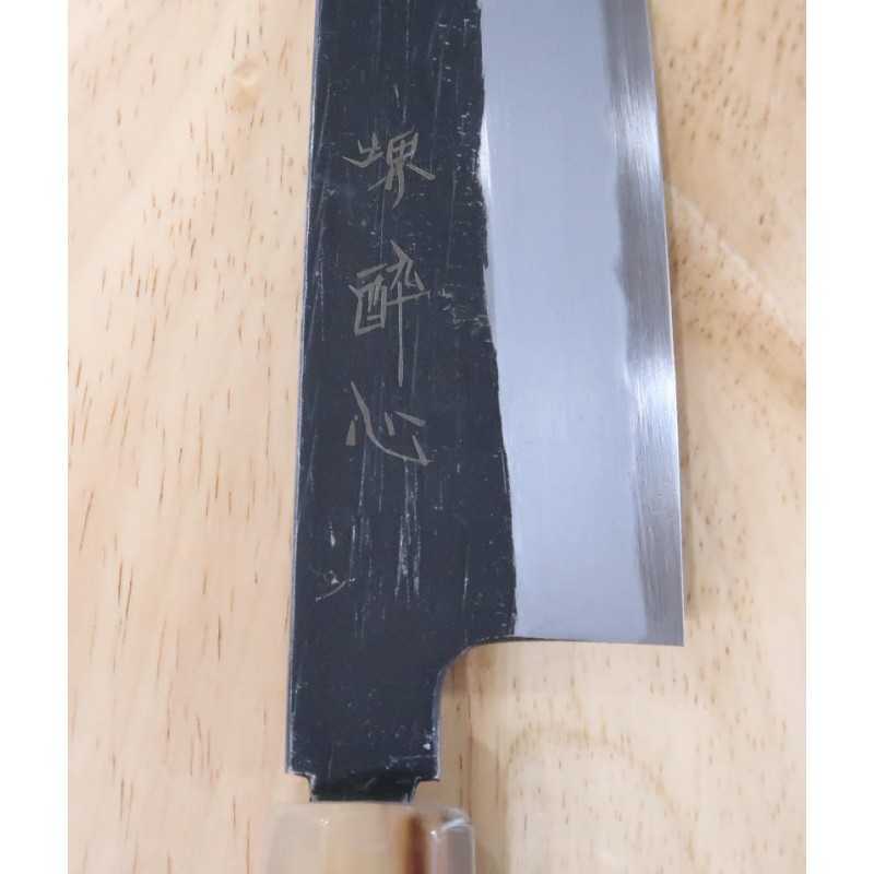 SUISIN Santoku Kenji Togashi's Kurouchi Series White Steel No.2 (180mm)